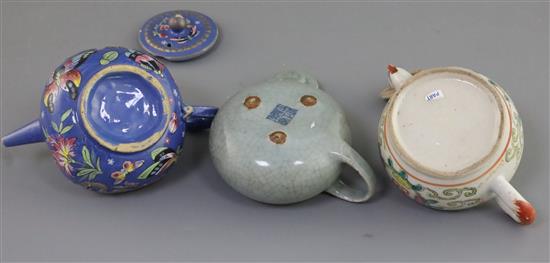 Three Chinese ceramic teapots